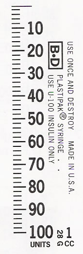 In insulin syringes, the measurement of insulin varies depending on the concentration. The standard concentration of insulin typically used is U-100, which means there are 100 units of insulin in 1 milliliter (ml). Therefore, in a U-100 insulin syringe, 1 ml is equal to 100 units of insulin.

If you are using U-40 insulin, which has 40 units of insulin per 1 ml, then 1 ml would be equal to 40 units. Always check the type of insulin (U-100, U-40, etc.) you are using to ensure accurate dosing.