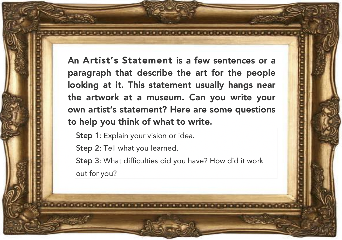 Creating an Artist Statement