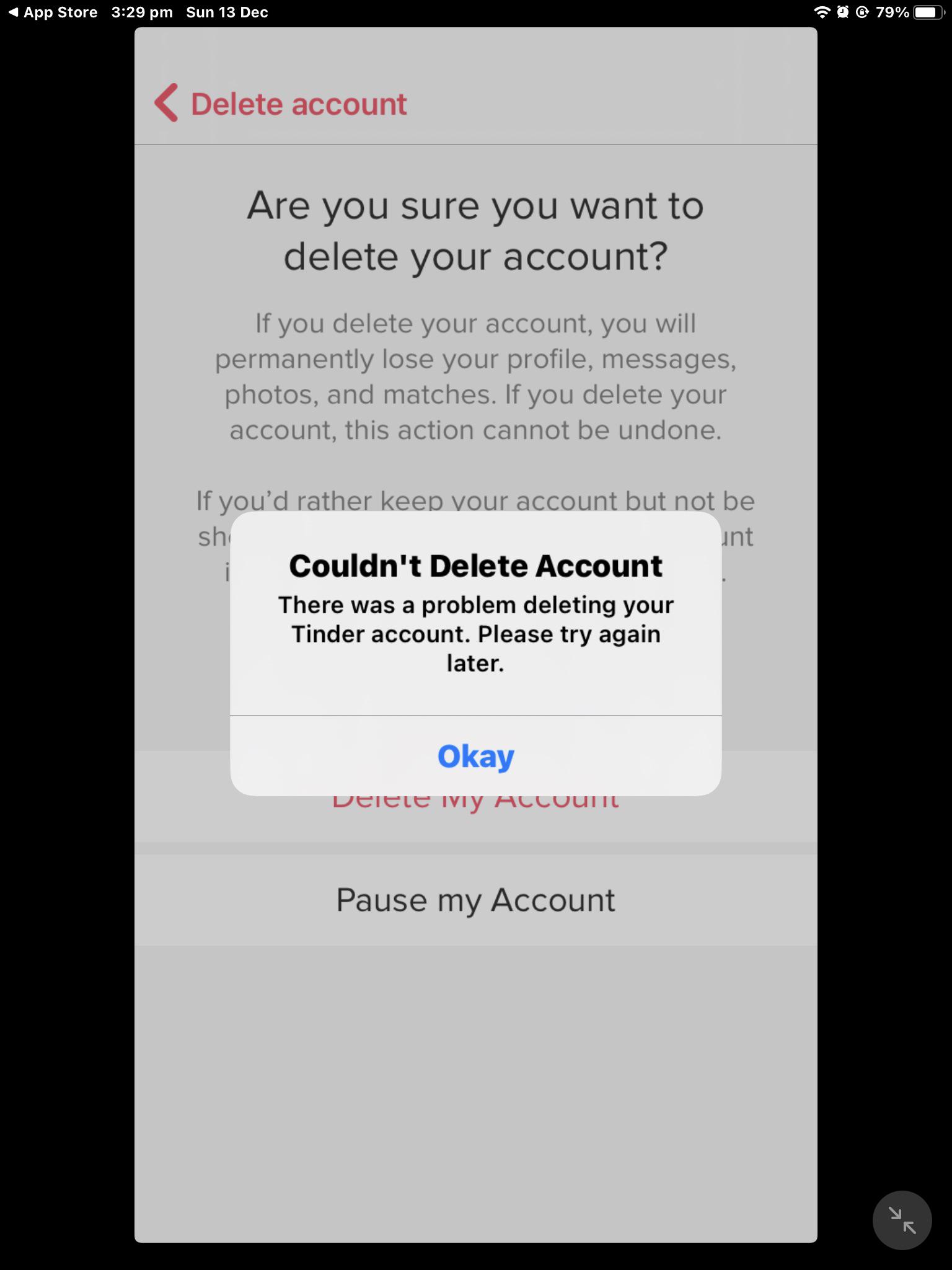 Tinder Account Deletion Process